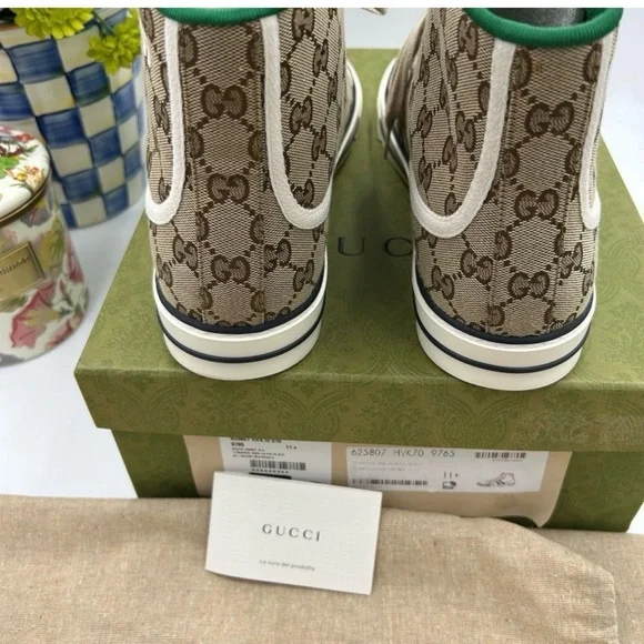 Men's Gucci 1977 tennis hightop sneakers size 11.5 made in Italy
